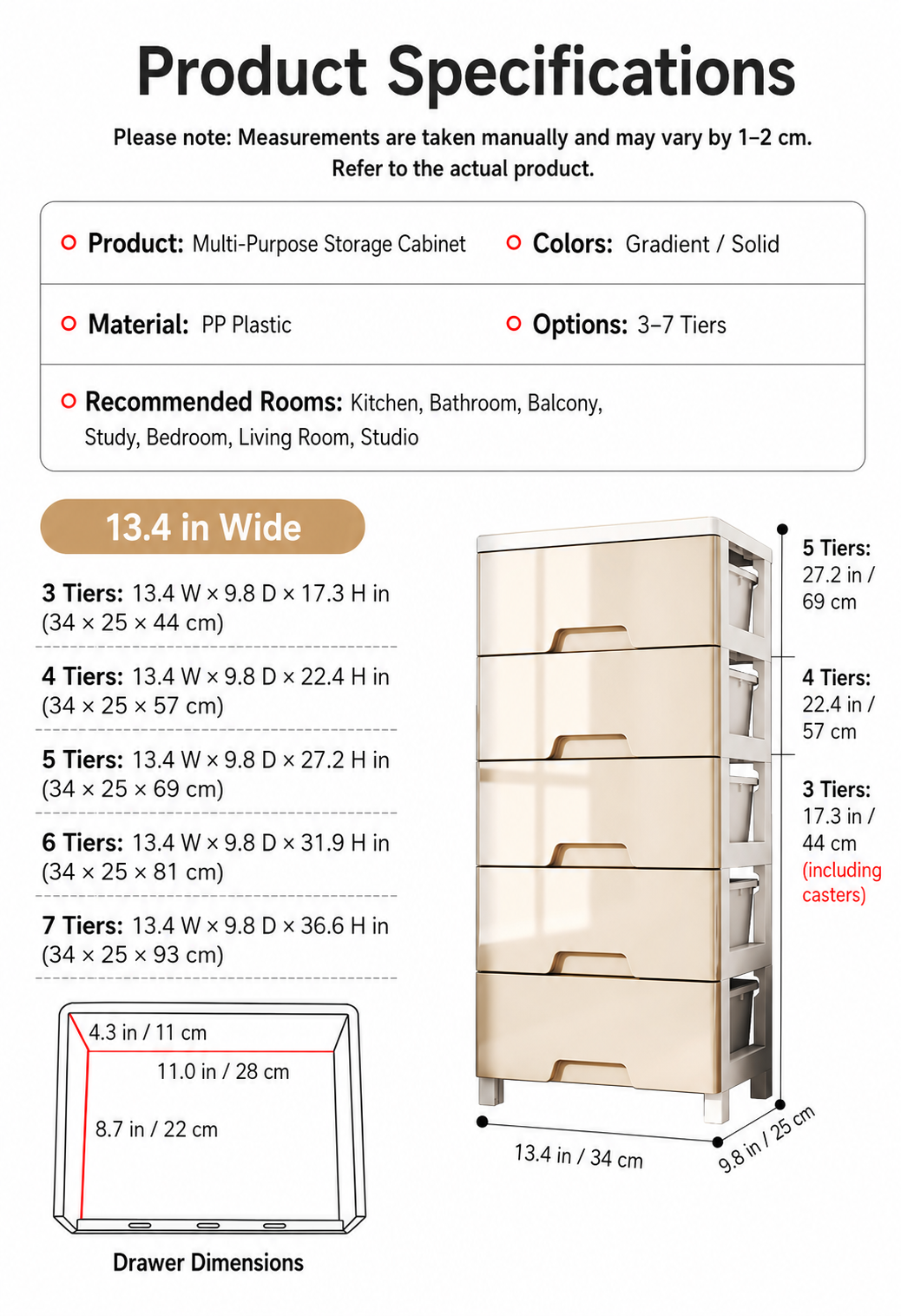 Polypropylene Drawer Storage Cabinet for Clothes, Toys and Household Items detail