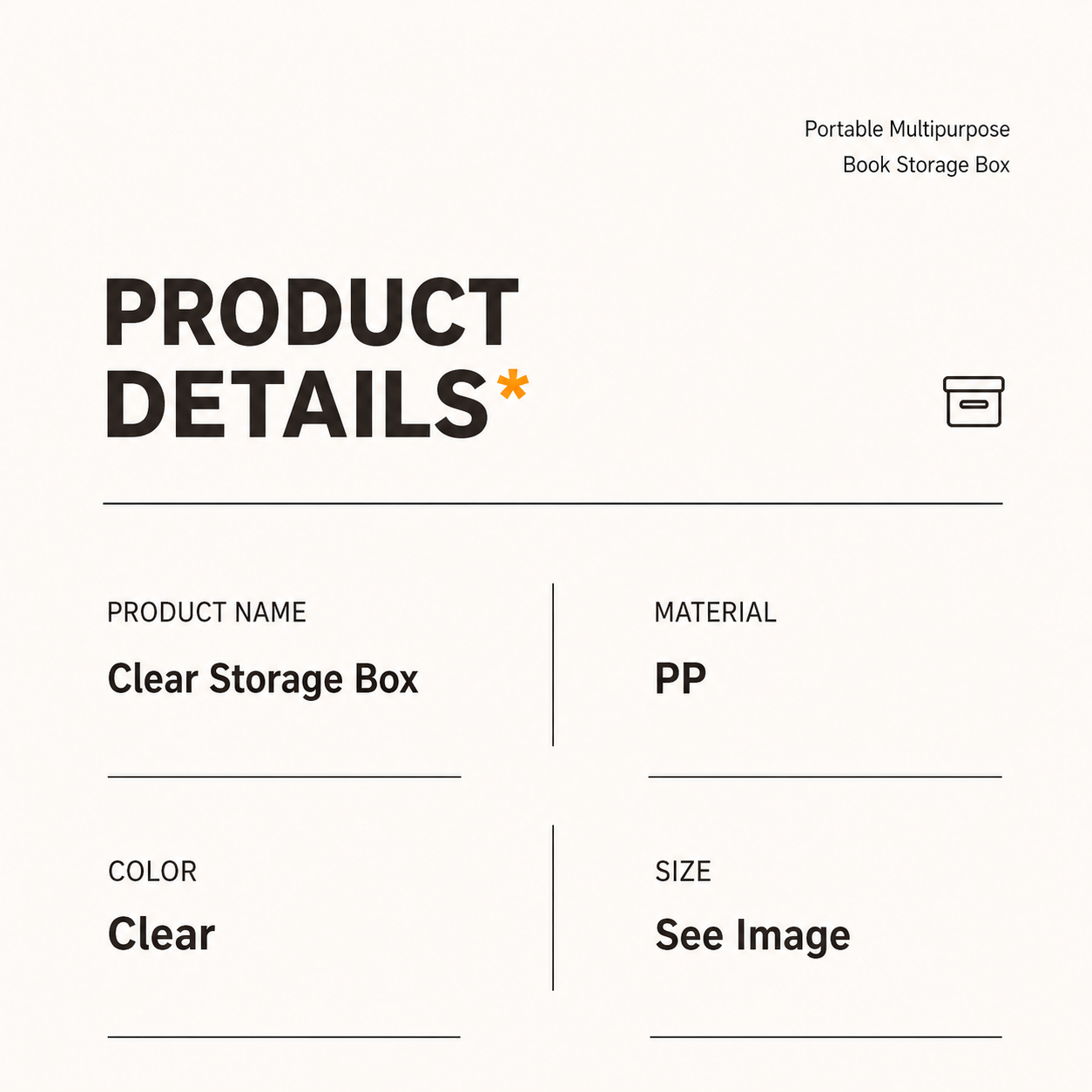 Clear Large storage organizer box Plastic storage organizer box Large detail