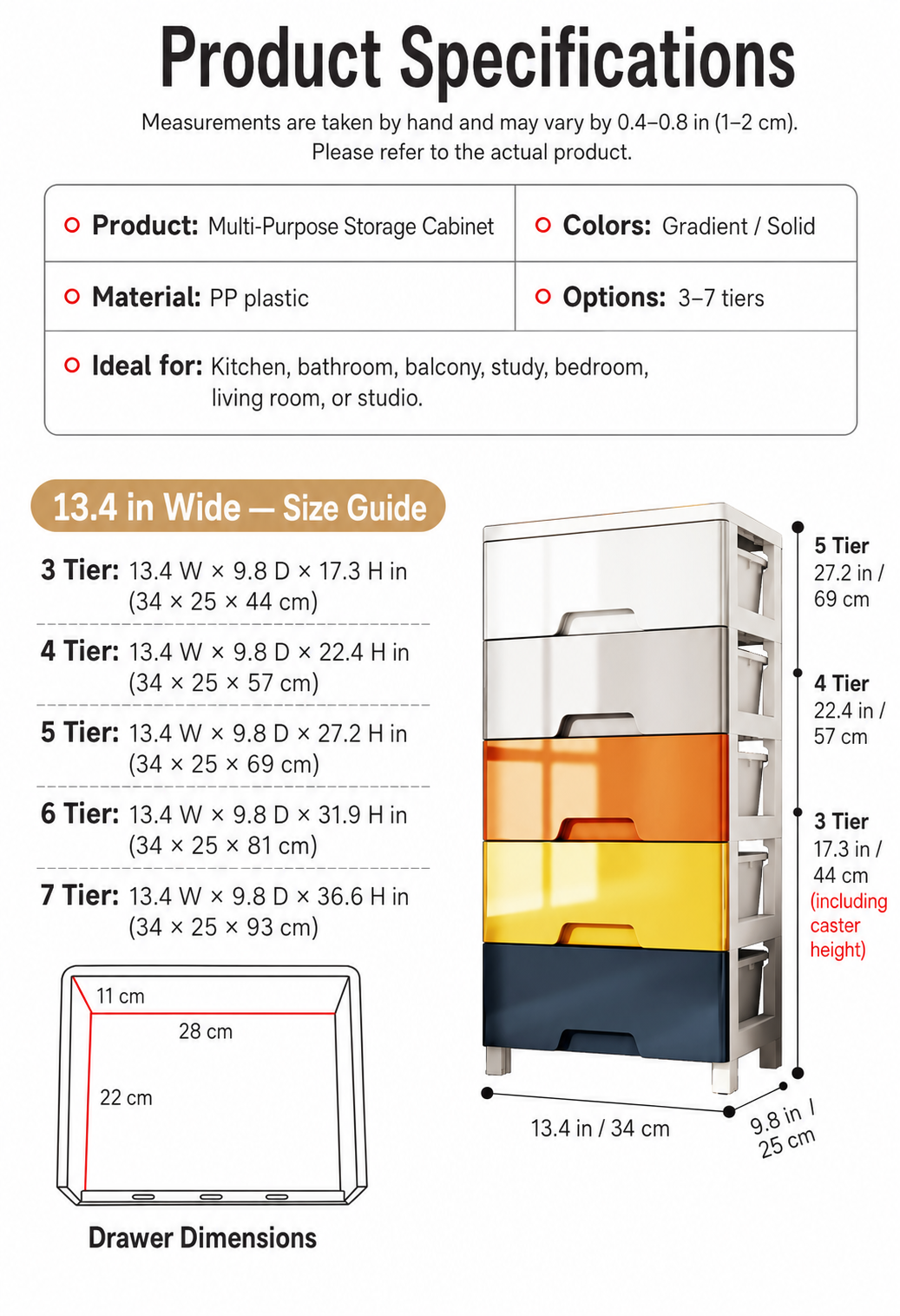 Polypropylene Drawer Storage Cabinet for Clothes, Toys and Household Items detail