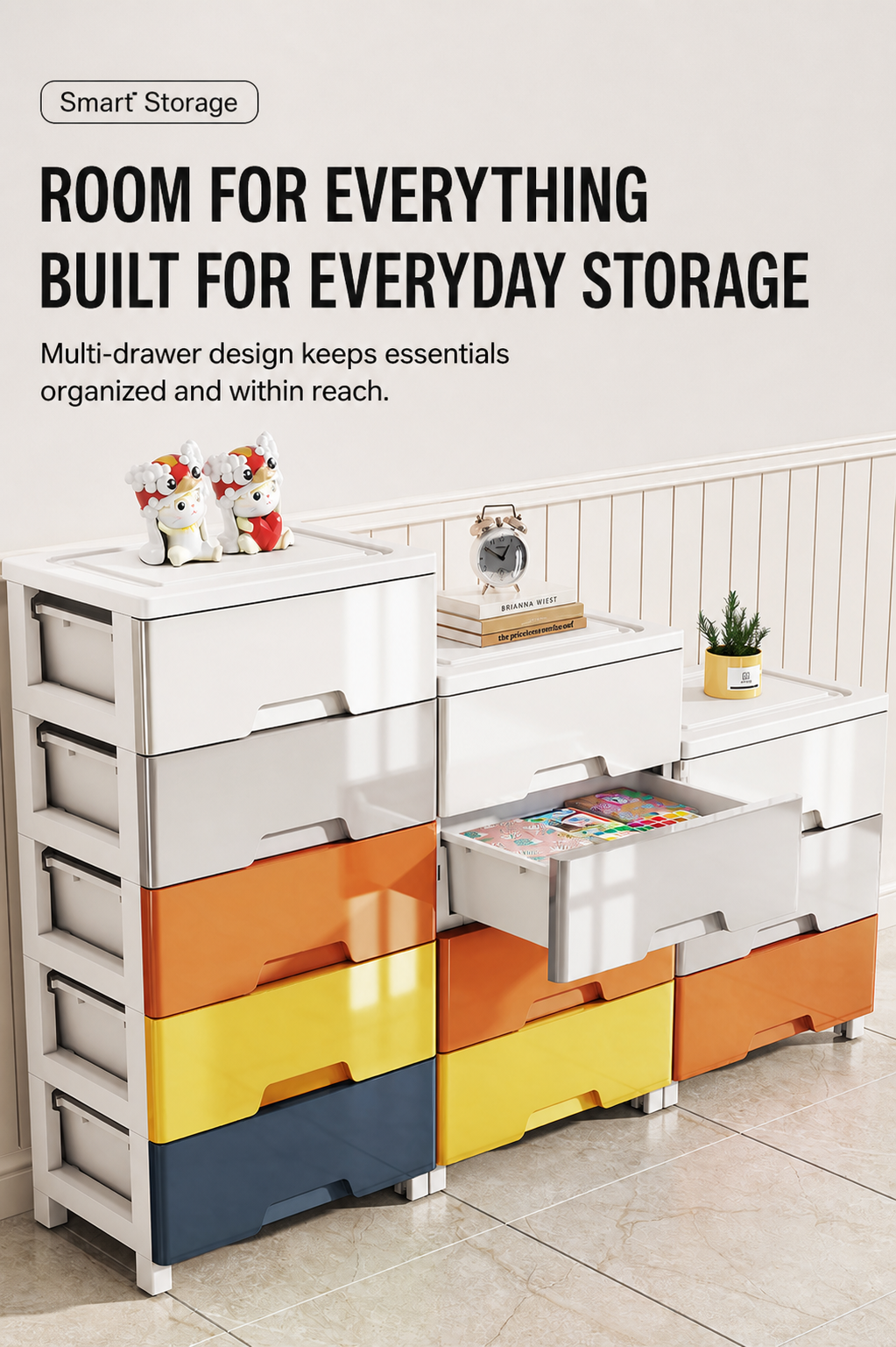 Polypropylene Drawer Storage Cabinet for Clothes, Toys and Household Items detail