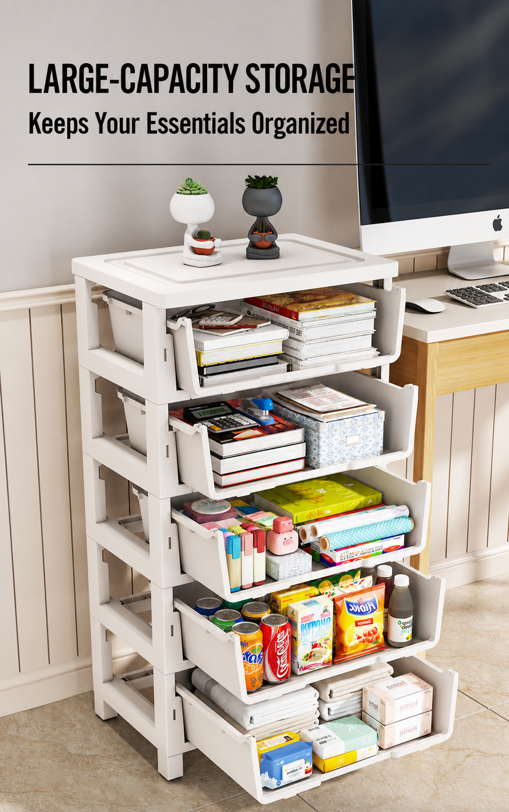 Polypropylene Drawer Storage Cabinet for Clothes, Toys and Household Items detail