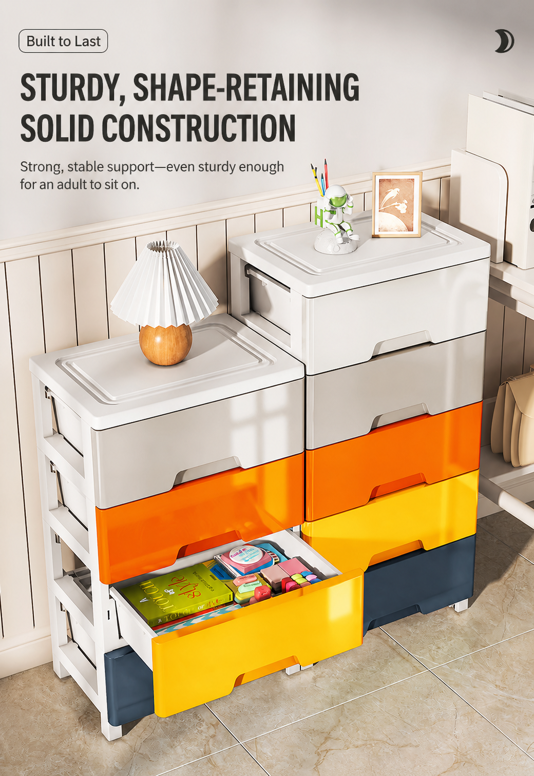 Polypropylene Drawer Storage Cabinet for Clothes, Toys and Household Items detail