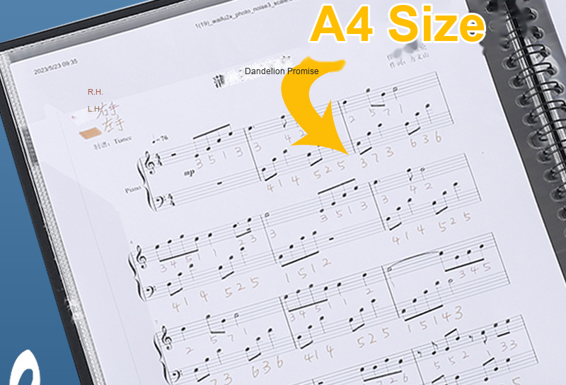 A4 Sheet Music Binder Folder detail